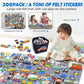 200 PCS Felt Board Story Set for Toddlers with Storage Bag City Traffic Themed Flannel Sensory Board Wall Interactive Storytelli
