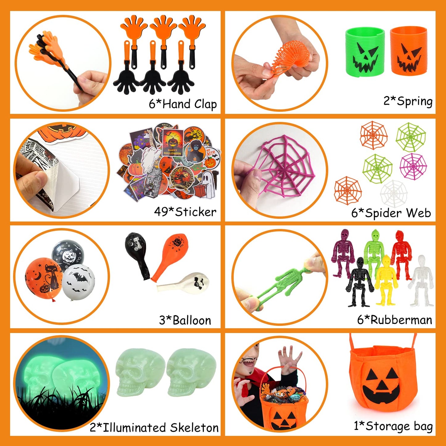 TOY Life Halloween Party Favors 162 Pcs Kids Party Favor Halloween Treats Toys in Bulk Goodie Bags Stuffers Return Gifts for Kid