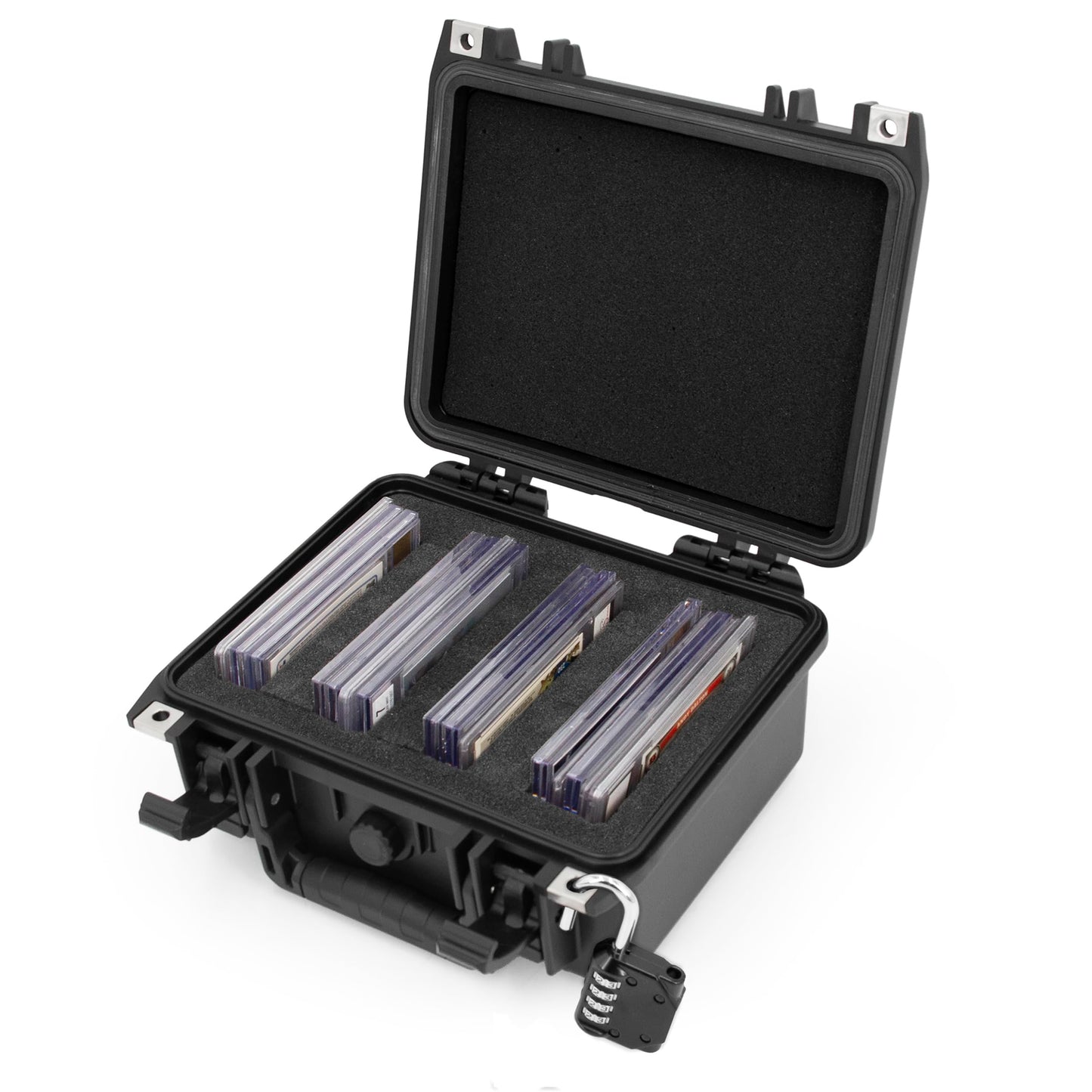 Casematix Graded Card Storage Box Compatible With 22 Bgs 35 Fgs 29 Psa Graded Sports Cards Or 100+ Sleeve Top Loaders, Waterproo