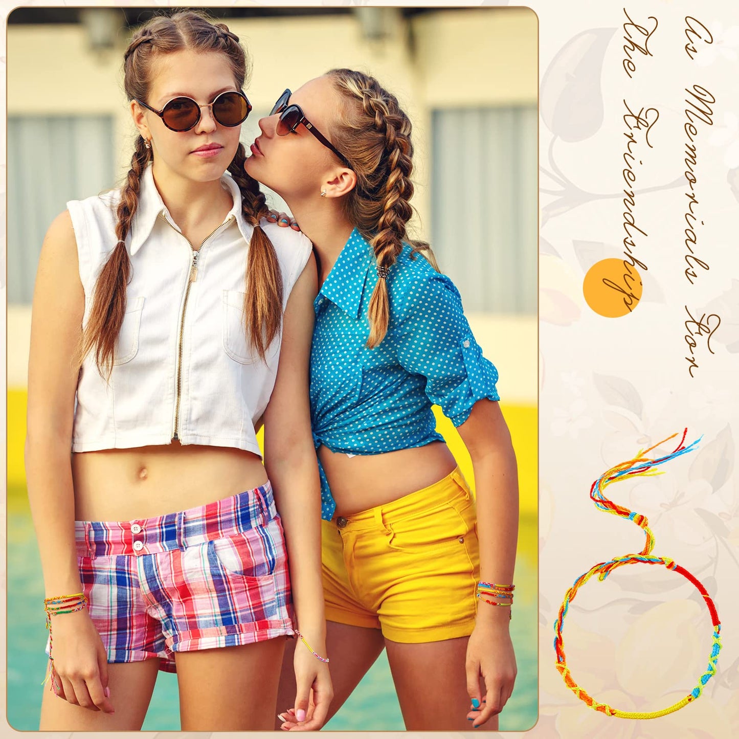 Henoyso 200 Pieces Friendship Bracelets Bulk Handmade Braided String Colorful Braid Friendship Cords Strand Bracelet Party Suppl