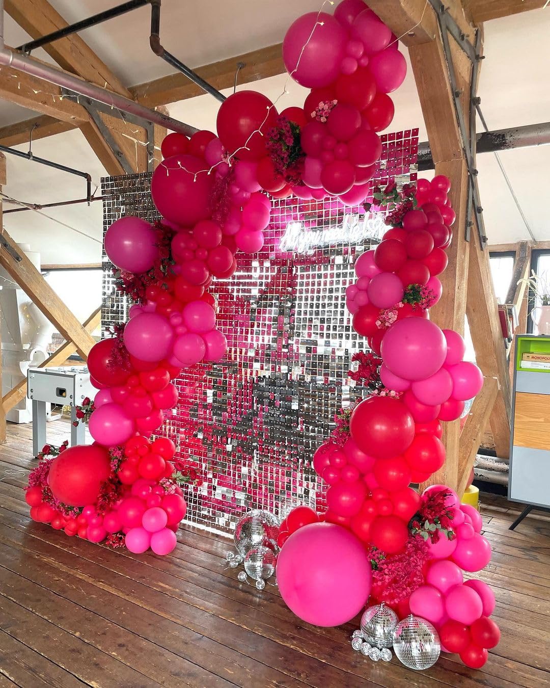 Bezente Hot Pink Balloons 18 Inch - 30 Pack Large Thick Pink Balloons Big Round Hot Pink Latex Balloons For Wedding Baby Shower