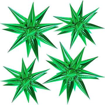 Funtoob Green Star Balloons Metallic Star Foil Balloons Birthday Balloons Green Star Cone Balloons Starburst Balloon Spike Ballo