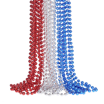 YAXINRUI 15 Pcs 4th of July Necklace Patriotic Beads Necklaces, 4th of july Accessories 33 Inch Independence Day Patriotic Beads