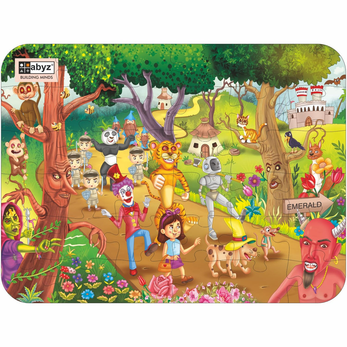 Abyz Wooden Jigsaw Puzzle  Emerald City Playset For Fun Educational & Little Explorers, 36Pieces Multicolor Games | Birthday G