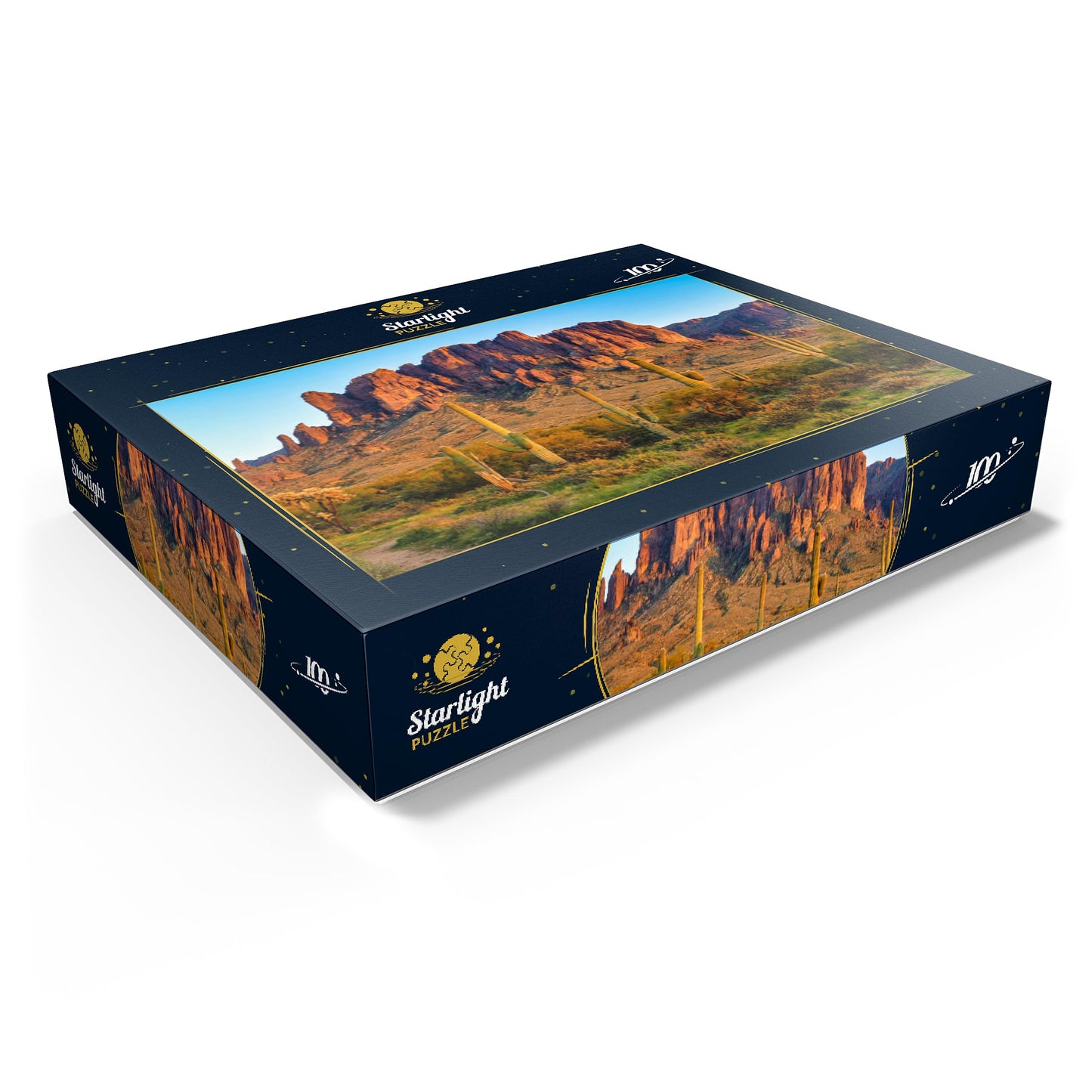 Mypuzzle The Superstition Mountains And Sonoran Desert Landscape At Sunset In Lost Dutchman State Park, Arizona - Premium 100 Pi