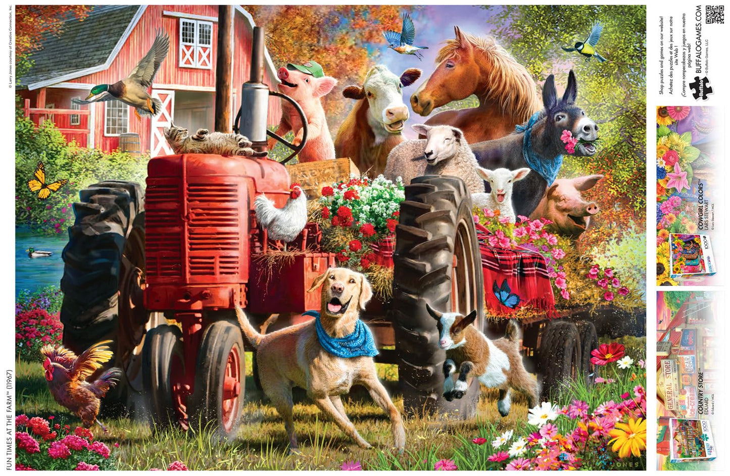 Buffalo Games - Larry Jones - Fun Times At The Farm - 1000 Piece Jigsaw Puzzle For Adults -Challenging Puzzle Perfect For Game Nights - Finished Size Is 26.75 X 19.75