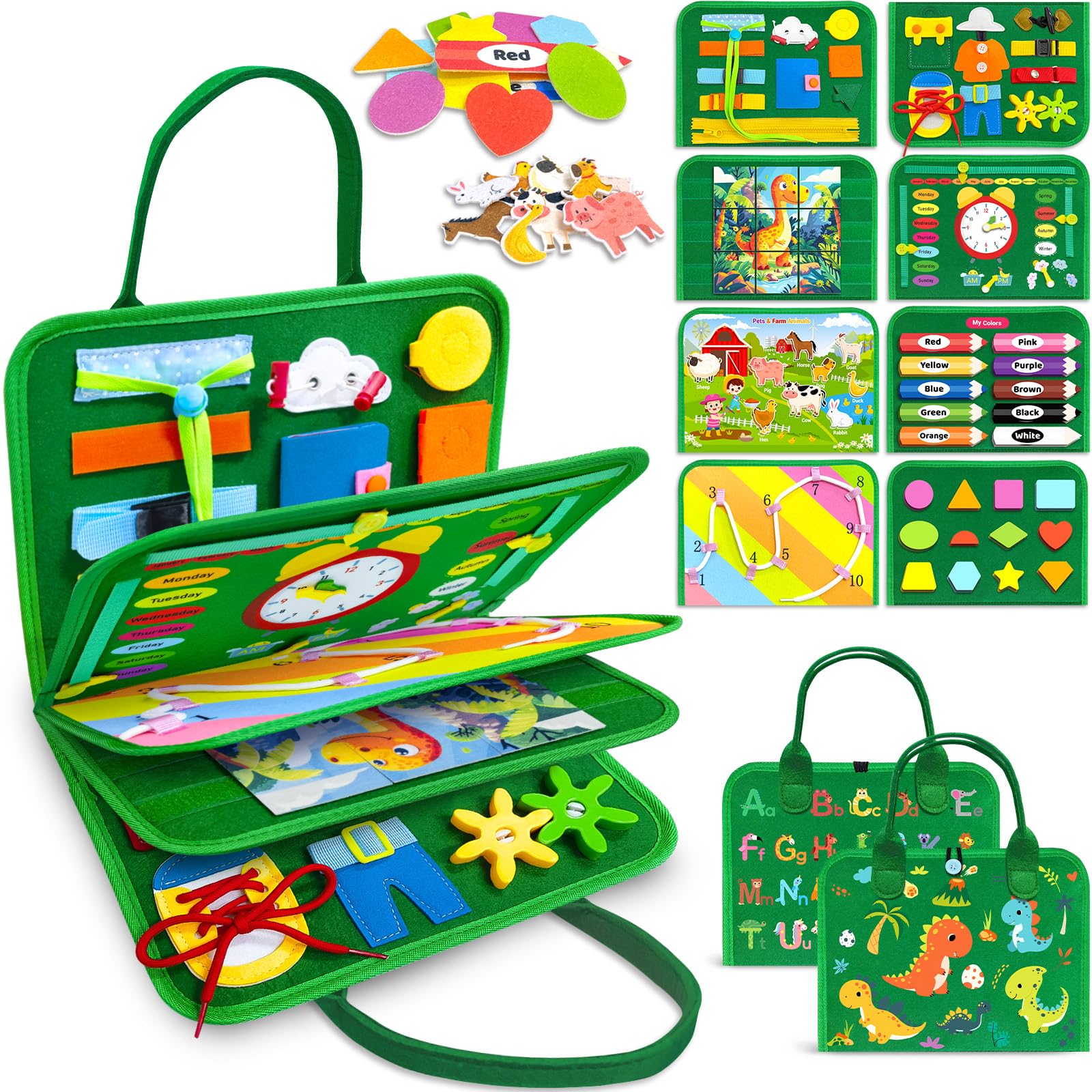 Gojmzo Busy Board Montessori Toys For Toddler Year Old Boy Girl Birthday Gifts, Busy Book Sensory Toys For Toddlers, Learning Ed