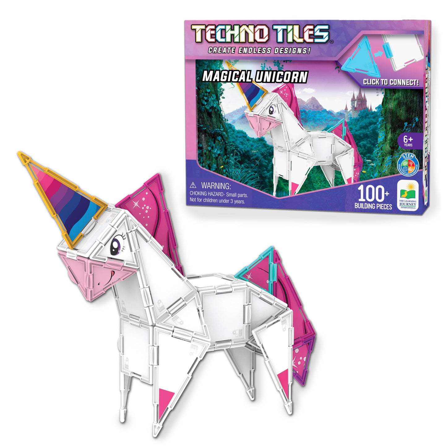 The Learning Journey Techno Tiles - Magical Unicorn | Construction Project With 100+ Building Pieces | Stem Projects For Kids Ag