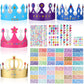 Chinco 38 Pieces Paper Crowns Princess Prince Hats Birthday Party Crowns Craft Jewels Gem Number Letter Sticker For Diy Classroom Decor