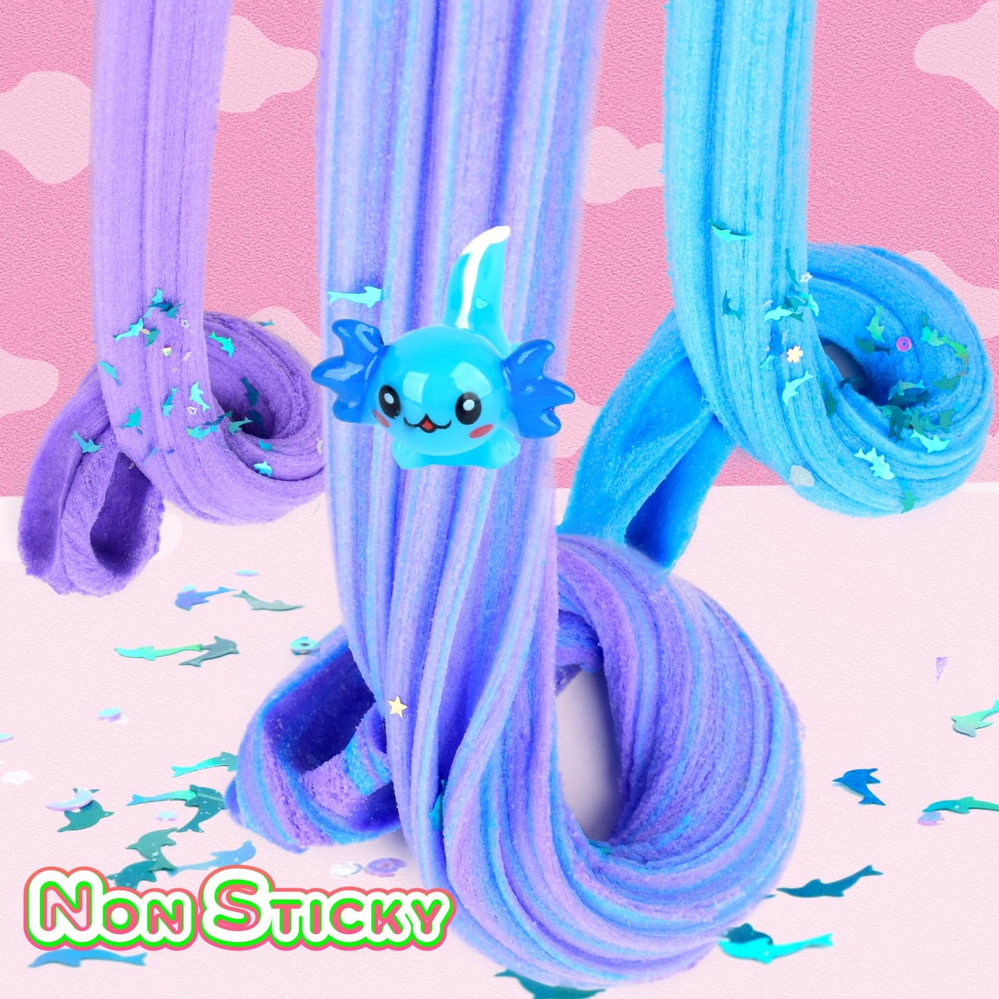 Jigejunfa Cloud Slime With Stars Moons Glitter Add Ins, Scented Premade Slime For Kids, Stretchy Sludge Non Sticky Putty, Slime