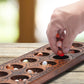 Yellow Mountain Imports Mancala Set - 17.3-Inch Solid Wood Board, Quartz Pebble Pieces, Large, Brown