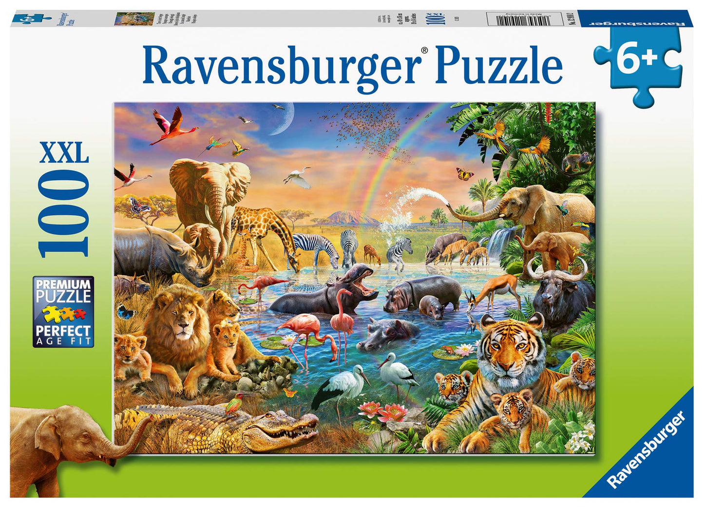 Ravensburger Savannah Jungle Waterhole Puzzle - 100 Unique Pieces | Kid-Friendly, Educational Toy | Enhances Concentration And Creativity | Fsc-Certified, Sustainability Assured