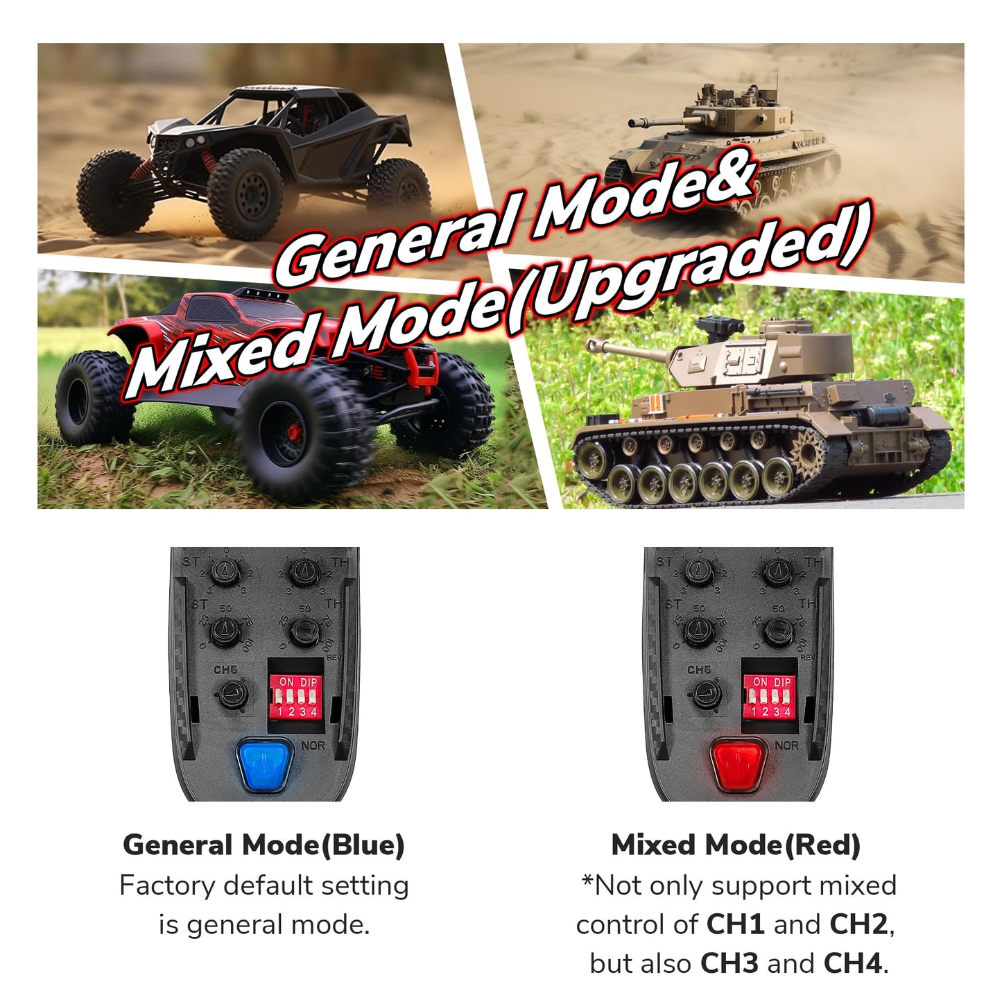 DUMBORC X6PM-350 2.4GHz 6CH Mini RC Radio Transmitter with X6FG Gyro Receiver with Low Voltage Alarm & Fail-Safe Function Mixed