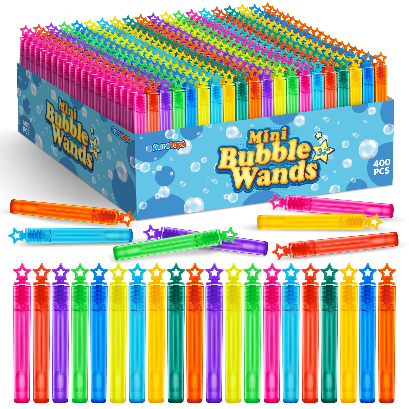 400 Pcs Mini Bubble Wands,Bubble Party Favors Assortment Toys For Kids,Themed Birthday, Halloween, Goodie Bags, Carnival Prizes,