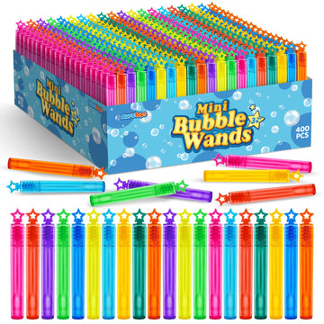 400 Pcs Mini Bubble Wands,Bubble Party Favors Assortment Toys For Kids,Themed Birthday, Halloween, Goodie Bags, Carnival Prizes,