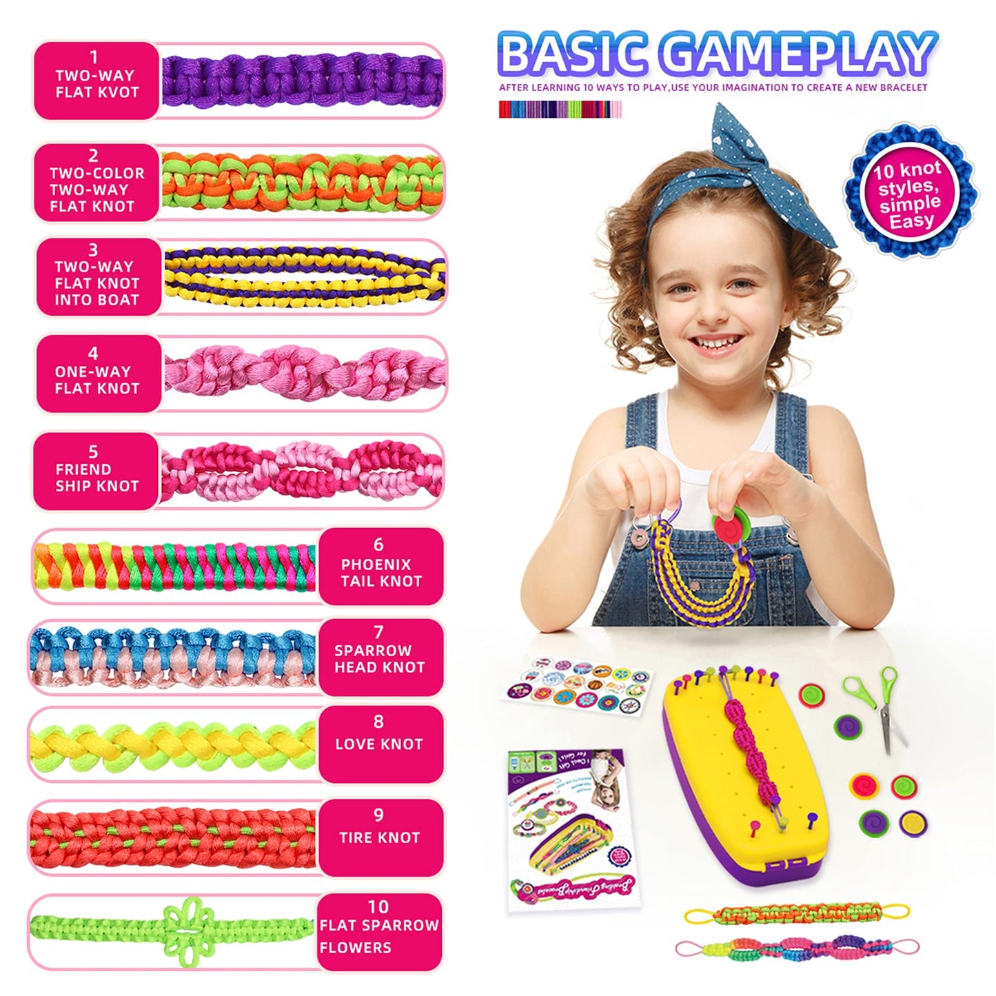 Friendship Bracelet Making Kit Toys, Ages 7 8 9 10 11 12 Year Old Girls Gifts Ideas, Birthday Present for Teen Girl, Arts and Cr