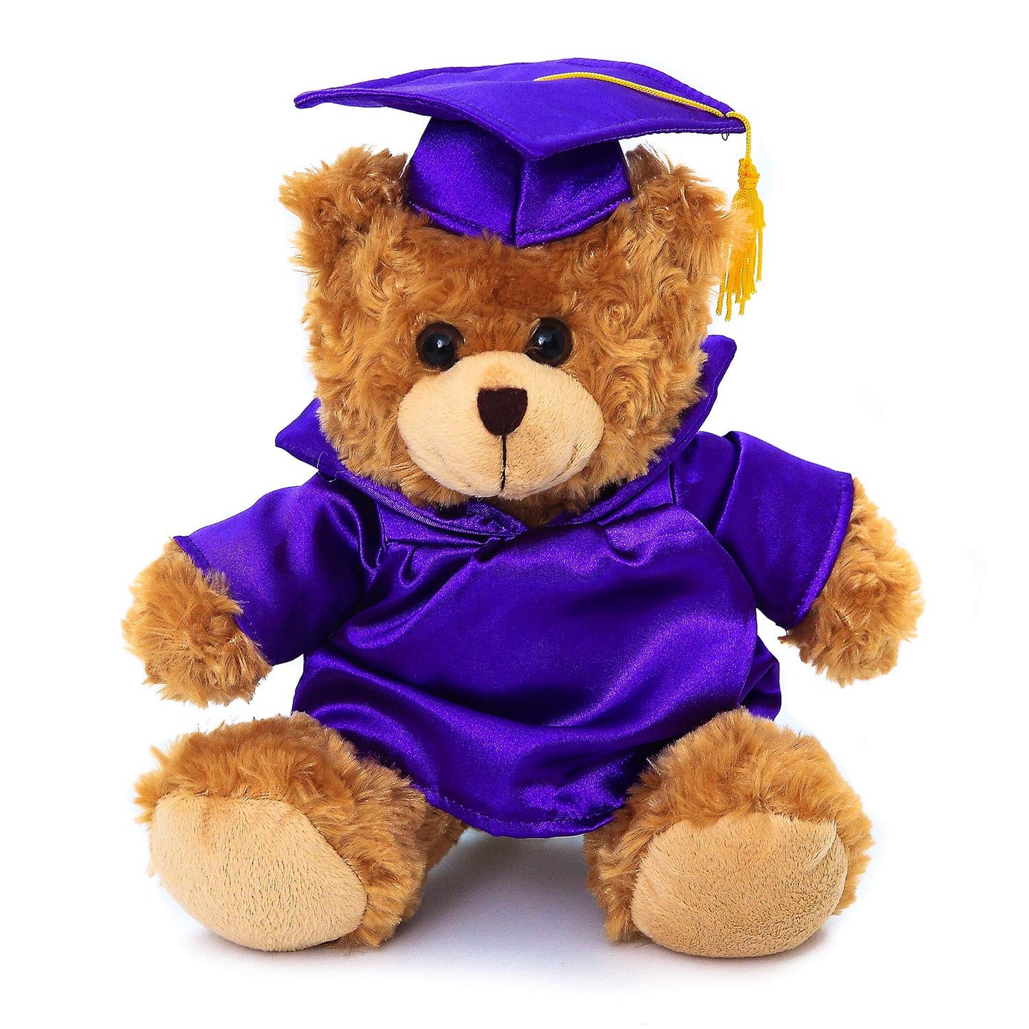 Plushland Plush Stuffed Animal Toys 12 Inches Present Gifts for Graduation Day  Personalized Text  Name or Your School Logo on Gown  Best for Any Grad School Kids (Purple Gown)