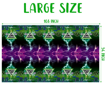 Awsertantue 3 Pack Green And Purple Monster Truck Tablecloths, Monster Truck Happy Birthday Disposable Rectangle Table Cover For