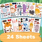 24 Sheets Make Your Own Animals Stickers Make A Face Stickers For Kids Toddlers With Safaris Sea And Fantasy Animals Diy Craft S