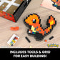 Mega Pok?mon Glumanda HTH76 - Buildable Retro Pixel Art Figure with Wall Mount Base for mature-themed Builders and Collectors