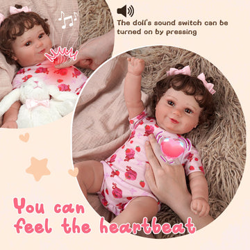 Babeside Lifelike Reborn Baby Doll With Heartbeat Maddy, 20 Inch Handmade Reborn Baby Dolls Girl With Crying And Babbling Voice, Real Baby Dolls That Look Real For Girls Boys Kids Age 3+