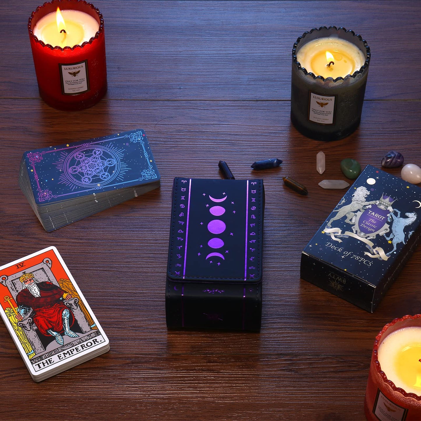 Bwty Best Wishes To You Tarot Cards Holder, Leather Tarot Card Case/Box, Suitable For Standard Size Tarot Cards (2.75In X 4.75In