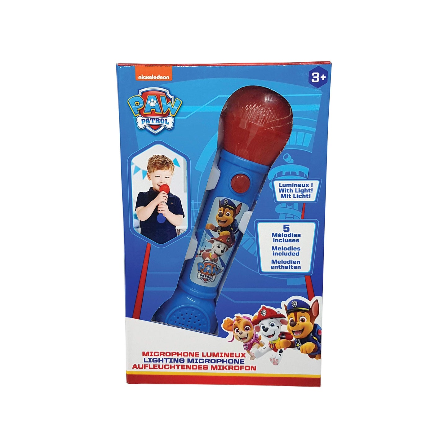 LEXIBOOK, Paw Patrol Age 3+, Microphone for Children, Musical Toy Game, Built-in Speaker, Light Effects, Demo melodies Included,