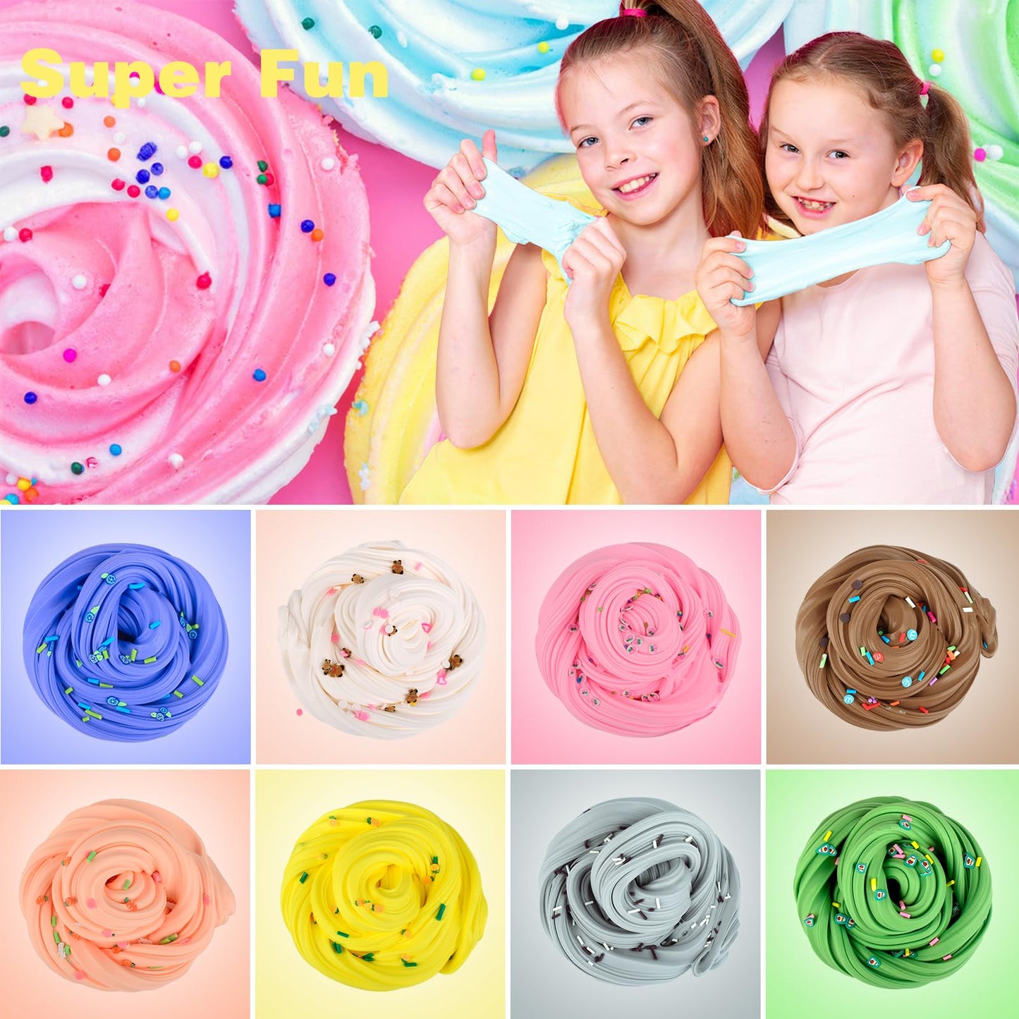 WUHUANIU 15 Pack Mini Slime  Butter Slime Party Favors  Soft Non-Sticky and Stretchy Slime Kit for Classroom Prizes  Christmas Stocking Stuffers  Goodie Bag Stuffers for Kids Boys Girls  N001 N002
