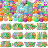 Meadin 48 Pack Prefilled Easter Eggs With Toys Inside Pop Keychain - Pre Filled Easter Eggs Bulk With Fidget Toy Easter Basket S