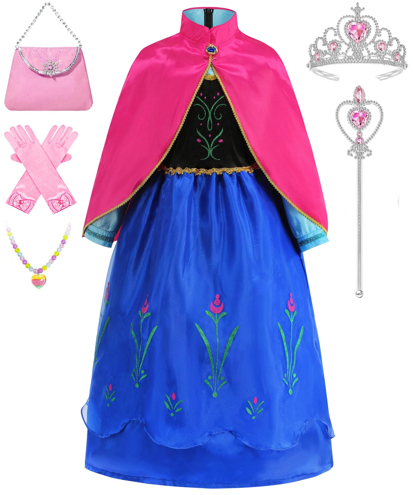 Syoimy Princess Dress Up Costume For Girls Princess Costume Halloween Cosplay Birthday Party Dress Up With Accessories