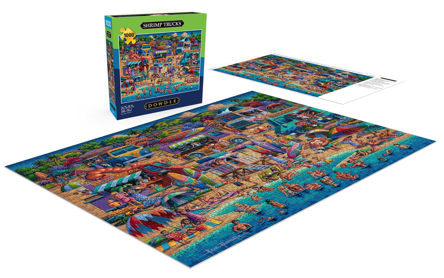 Buffalo Games - Dowdle - Shrimp Trucks - 1000 Piece Jigsaw Puzzle For Adults -Challenging Puzzle Perfect For Game Nights - Finished Size Is 26.75 X 19.75