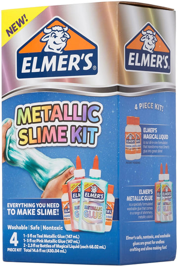 Elmer’S Metallic Slime Kit | Slime Supplies Include Elmer’S Metallic Glue, Elmer’S Magical Liquid Slime Activator, 4 Piece Kit