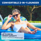 Aqua Campania Ultimate 2-In-1 Pool Float Lounge - Extra Large - Inflatable Pool Floats For Adults With Adjustable Backrest & Cup
