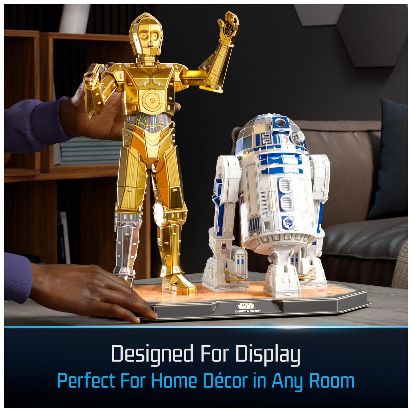 4D Build  Star Wars C-3PO & R2-D2 3D Model Kit with Stand  Star Wars Collectibles & Desk D?cor  mature-themed Puzzles  Building Toys  3D Puzzles for mature-themeds & Teens  416 Pieces  for Ages 12 & Up