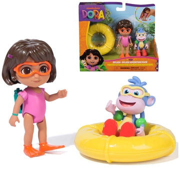 Dora, Splash-Splash Adventure Pack, with Dora & Boots Toy Figures & Accessories, Kids Toys for Girls & Boys Ages 3 and Up