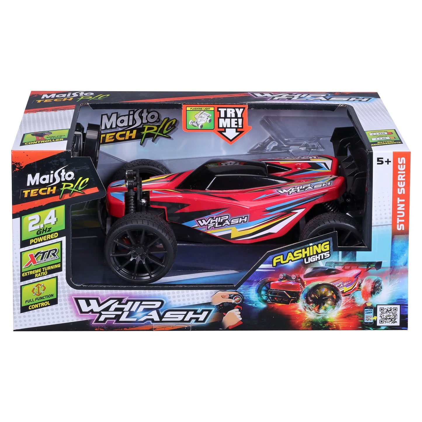 Maisto Tech R/C 2.4 GHz WhipFlash Light-up Buggy, Red