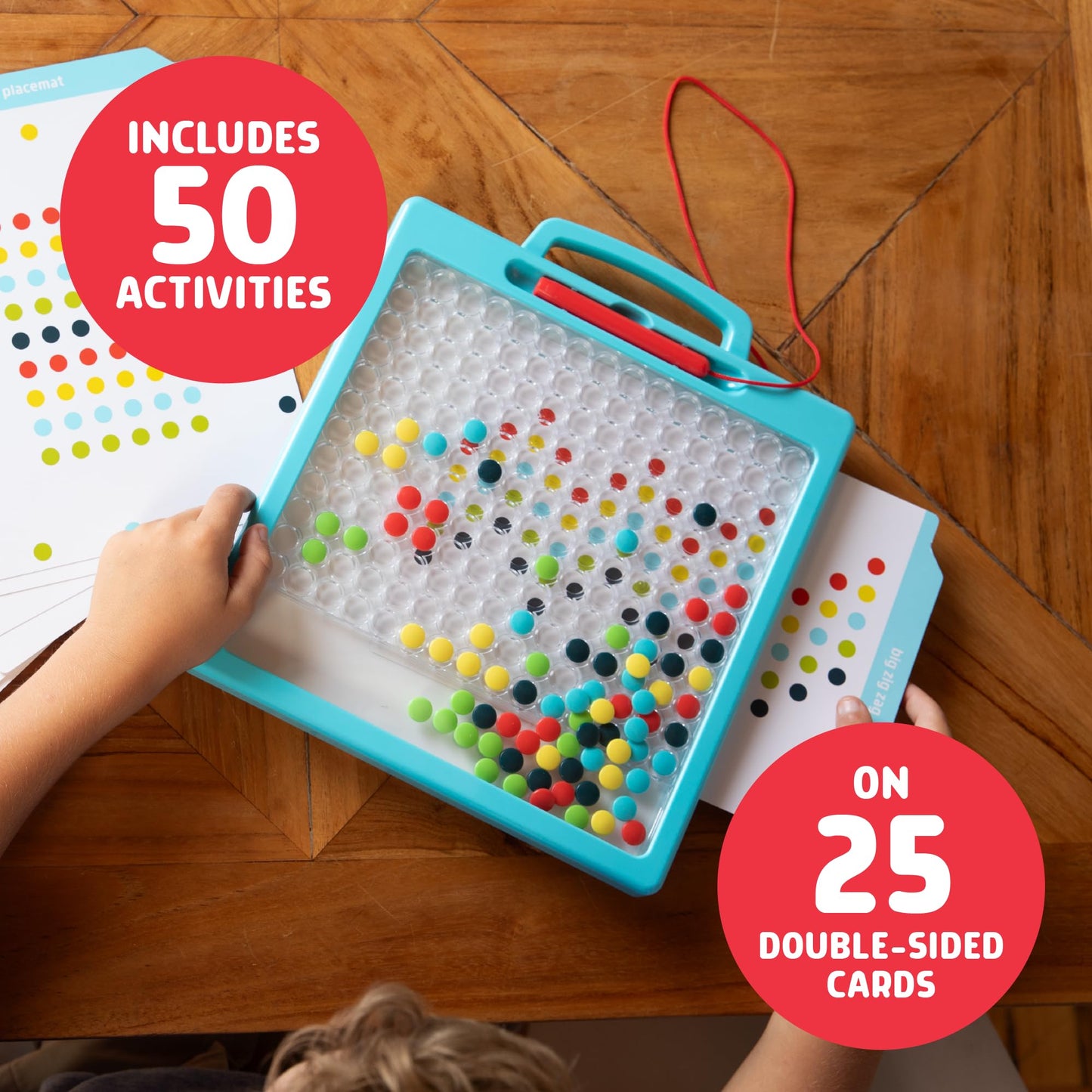 Chuckle & Roar - Magnetic Dot Art Designer - Kids Color By Number Toy - Mess Free Stencil Art For Preschoolers - Magnetic Pen And Stencils Included
