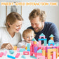 Vigorfun 110 Pcs Wooden Building Blocks Set - Construction Stacking Toy With Storage Bag, Montessori Preschool Toys For Toddlers