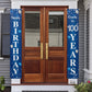 Happy 100Th Birthday Yard Sign Door Banner - Cheers To 100 Years Birthday Party Decorations Supplies For Men Women - Blue