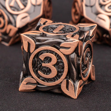 Kerwellsi Blood Vines Leaf Metal Dnd Dice Set D&D With Gift Box, 7Pcs Dungeons And Dragons Role Playing Dice, Polyhedral Handmad