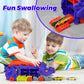 ISMETACU Dinosaur Ultimate Hauler Transport Track Truck - Transforms into Triceratops, Includes 8 Die-Cast Cars, Purple, Model DT-1