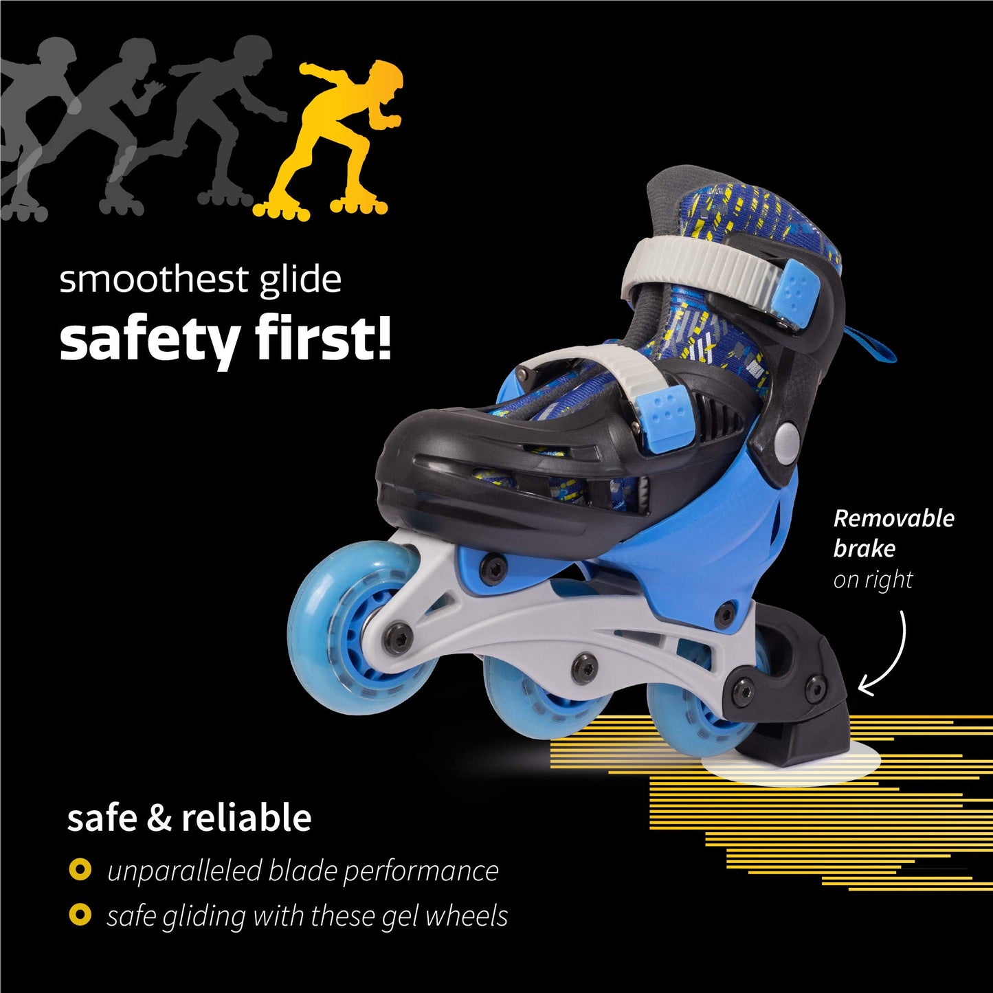 New-Bounce Adjustable Inline Skates for Boys and Girls - for Kids, Teens, and Young Adults Outdoor Roller Skates for Boys Ages 8
