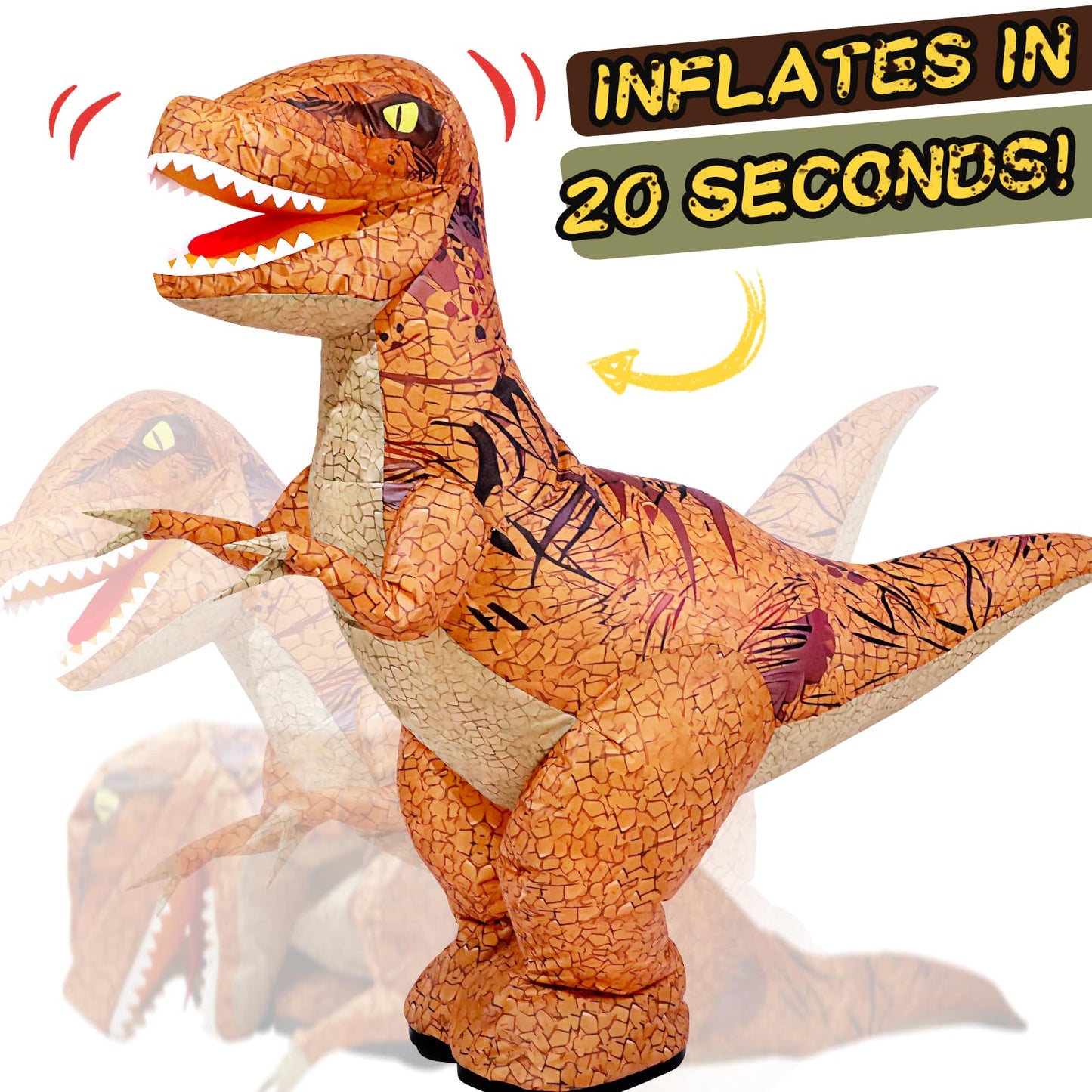 TOPMVP 2.4GHZ Remote Control Inflatable Dinosaur Toy for Kids,Electric Toy Dinosaur with Sound & 360Rotation,Rechargeable Walkin