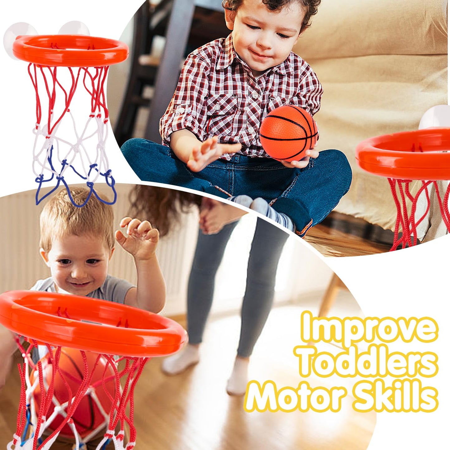 Lovestown Kids Bath Toys, Bathtub Basketball Hoop Set For Kids Toddlers, Shower Toys Bathtub Shooting Game