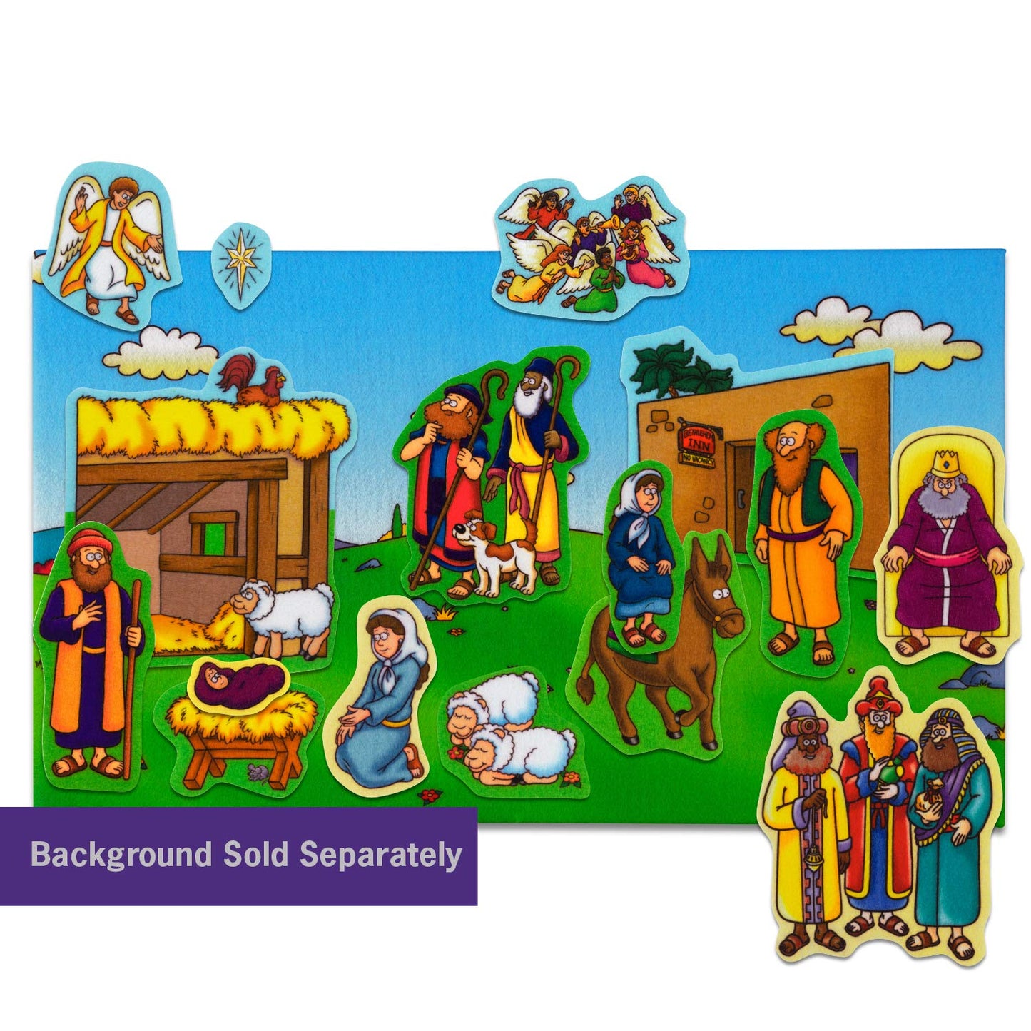 Little Folk Visuals Beginners Bible: Baby Jesus Precut Flannel/Felt Board Figures, 16 Pieces Set