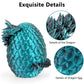 Sumland 3D Printed Dragon Eggs With Dragon Inside,Crystal Dragon Fidget Toys,Articulated 3D Dragon With 3D Dragon Eggs Black Gre