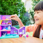 Polly Pocket Doll House With Micro Doll, Toy Bike & Furniture Accessories, Transforming Pollyville Pocket House Playset