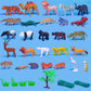 Baivyle Safari Animals Figures Toys-53 Piece Mini Realistic Wild Vinyl Plastic Farm Animal Toys Set, Animal Party Favors Zoo Animals Toys For Kids 3-5, Forest Animal Cake Toppers