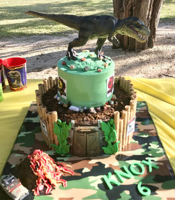 Gemini&Genius 3-Piece Dinosaur Set With T-Rex & Cubs, Action Figures, Moveable Jaw, Cake Topper, Party Gift For Kids 3-12 Years Old