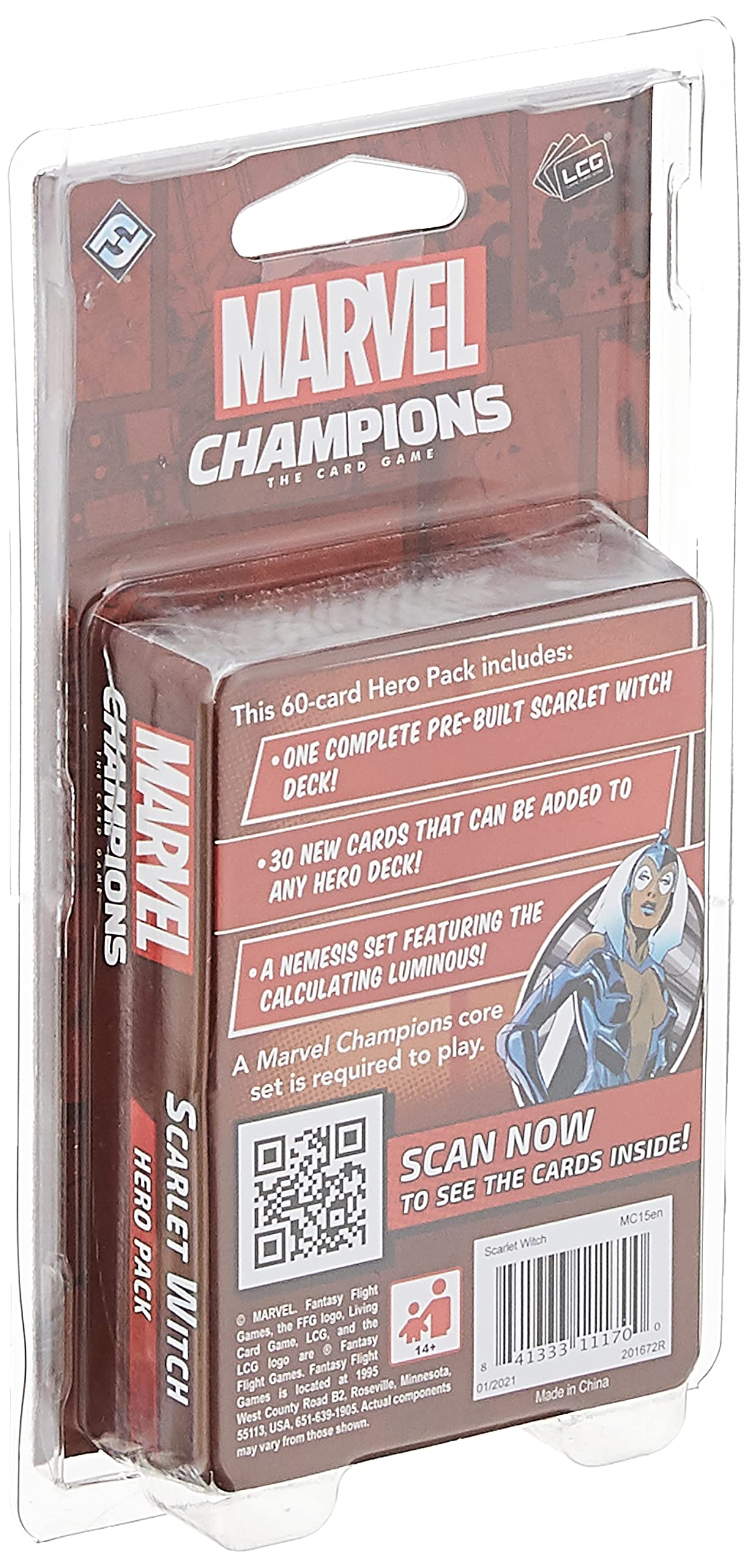 Fantasy Flight Games Marvel Champions Scarlet Witch HERO PACK - Cooperative Card Game, 1-4 Players, Ages 14+, Cardstock, Multicolor